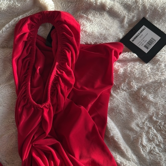 Norma Kamali Diana dress red NEW NWT sz XS ruched bodycon cocktail formal maxi - Picture 16 of 16